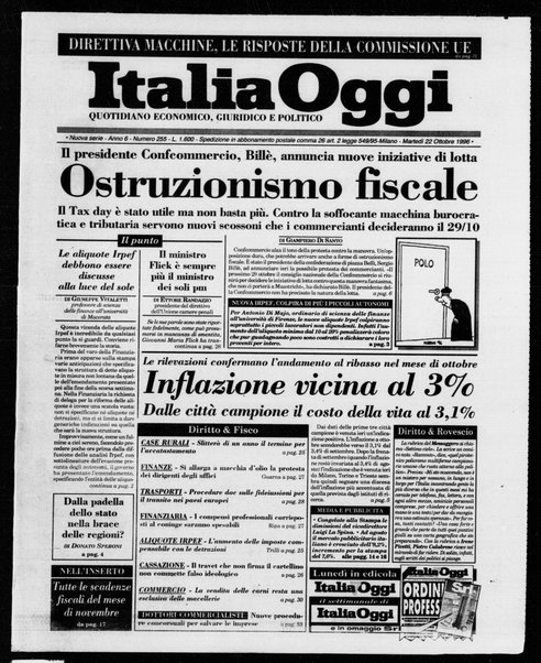 Italia oggi : quotidiano di economia finanza e politica